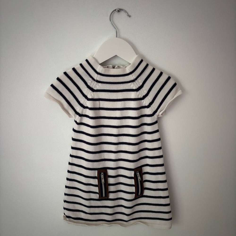 lilly wicketStriped Knit Dress with Zipper Pockets size 18 months
